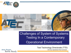 Challenges of System of Systems Testing In a Contemporary Operational Environment