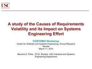 A study of the Causes of Requirements Engineering Effort COSYSMO Workshop