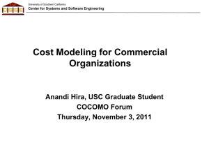 Cost Modeling for Diversified Commercial Organizations