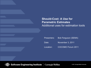 Should-Cost: A Use for Parametric Estimates