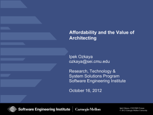 Affordability and the Value of Architecting