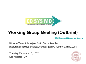 Working Group Meeting (Outbrief)