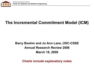 The Incremental Commitment Model (ICM) Annual Research Review 2008 March 18, 2008