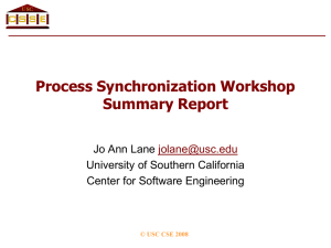 Process Synchronization Workshop Summary Report e University of Southern California