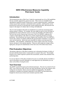 SERC Effectiveness Measures Capability Pilot Users' Guide Introduction