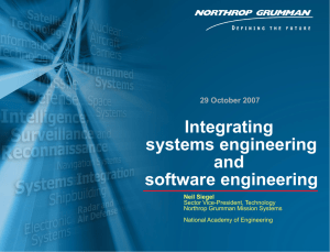 Integrating systems engineering and software engineering