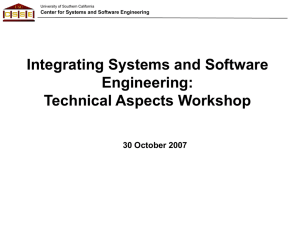 Systems and Software Engineering Integration: Technical Aspects