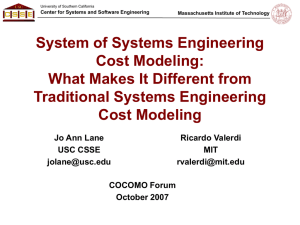 System of Systems Engineering Cost Modeling: What Makes It Different from
