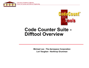 Code Counter Suite - Difftool Overview Michael Lee - The Aerospace Corporation