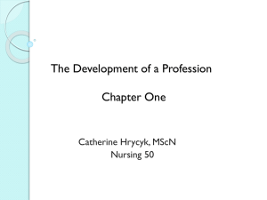 The Development of a Profession Chapter One Catherine Hrycyk, MScN Nursing 50