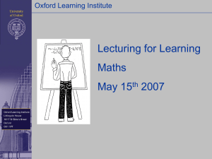 Student Learning and Lectures (Stocks, 2007)