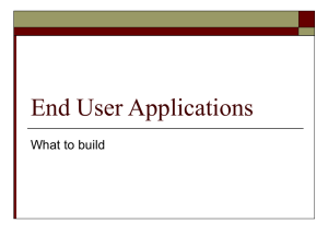 Developing End User Applications