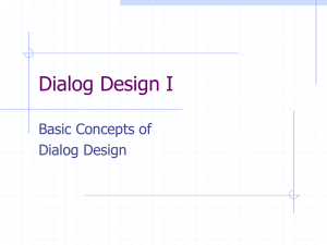 Dialog Development Strategies