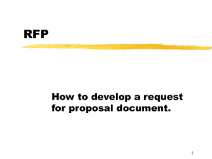 RFP How to develop a request for proposal document. 1