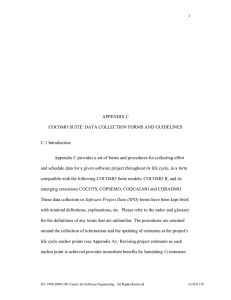 appendix C - COCOMO Suite: Data Collection Forms and Guidelines (000204)