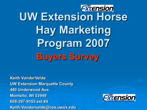 Horse Hay Marketing Buyers Survey (10 slides, 129 KB .ppt)