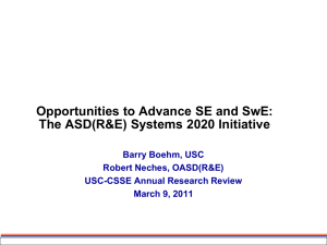 Opportunities to Advance SE and SwE: The ASD(R&amp;E) Systems 2020 Initiative