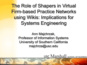 The Role of Shapers in Virtual Firm-based Practice Networks Systems Engineering