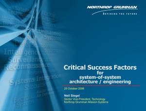 Critical Success Factors for system-of-system architecture / engineering