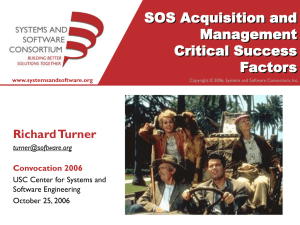 SOS Acquisition and Management Critical Success Factors
