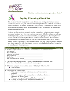 Equity Core Teams Planning Checklist