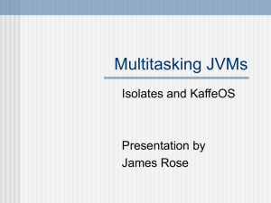 Multitasking JVMs Isolates and KaffeOS Presentation by James Rose