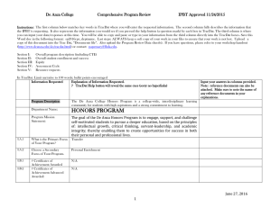 Honors Program Review