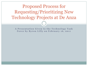 Proposed Process Requesting Prioritizing New Technology Projects