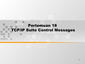 Pertemuan 18 TCP/IP Suite Control Messages 1