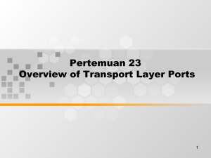 Pertemuan 23 Overview of Transport Layer Ports 1