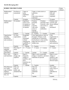 Grading rubric for the 1st paper