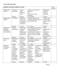 Grading rubric for the 1st presentation