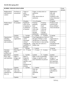 Grading rubric for the 2nd paper