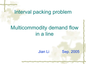 Interval packing problem Multicommodity demand flow in a line