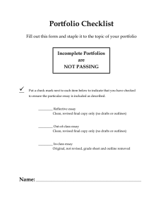 Portfolio Checklist  Incomplete Portfolios are