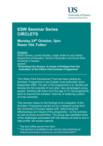 ESW Seminar Series CIRCLETS  Monday 24