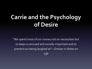 Lecture 14: Sister Carrie and Self-Creation