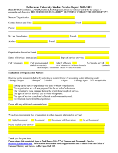 Student Service Report form