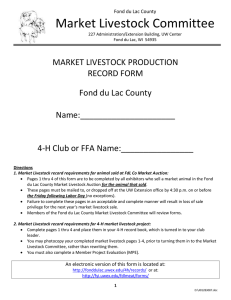 Market Livestock Project Record