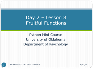 Lesson 8 - Fruitful functions