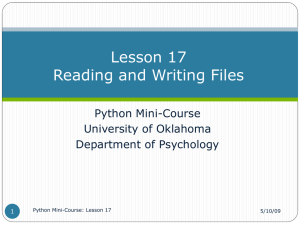 Lesson 17 Reading and Writing Files Python Mini-Course University of Oklahoma