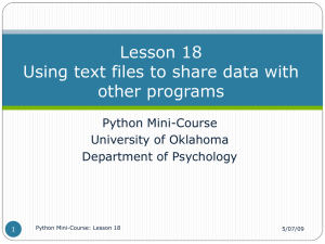 Lesson 18 - Sharing data with Excel, SAS, and MATLAB