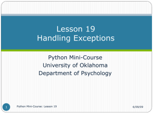 Lesson 19 - Handling exceptions
