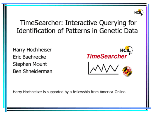 TimeSearcher: Interactive Querying for Identification of Patterns in Genetic Data Harry Hochheiser