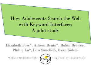 How Adolescents Search the Web with Keyword Interfaces: A pilot study