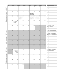 2010-11 Calendar Template for Planning Faculty Work