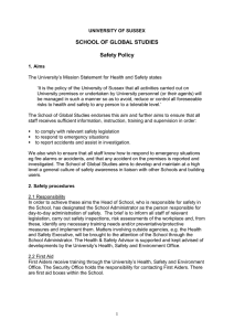 School of Global Studies Safety Policy 2015-16 [DOC 32.50KB]