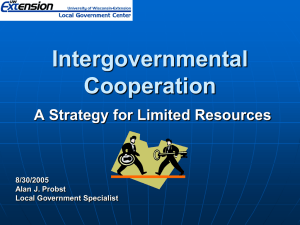 Intergovernmental Cooperation: A Strategy for Limited Resources