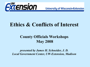 Ethics and Conflicts of Interest
