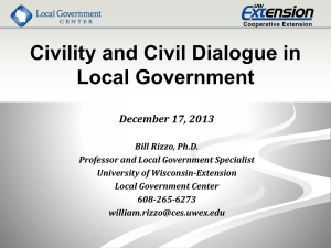 Civility and Civil Dialogue in Local Government